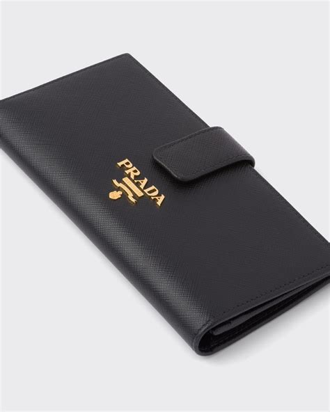 prada orchidea|Black Large Saffiano Leather Wallet .